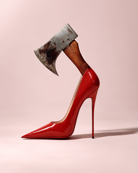 High heel with an axe on top