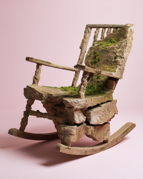 Rocking chair made of stone