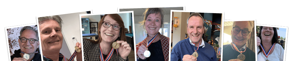 Proud participants with their medals